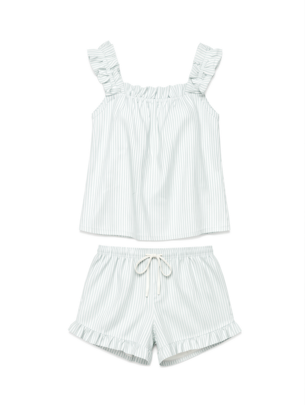 Ruffle Pyjama Set in Blue Stripe