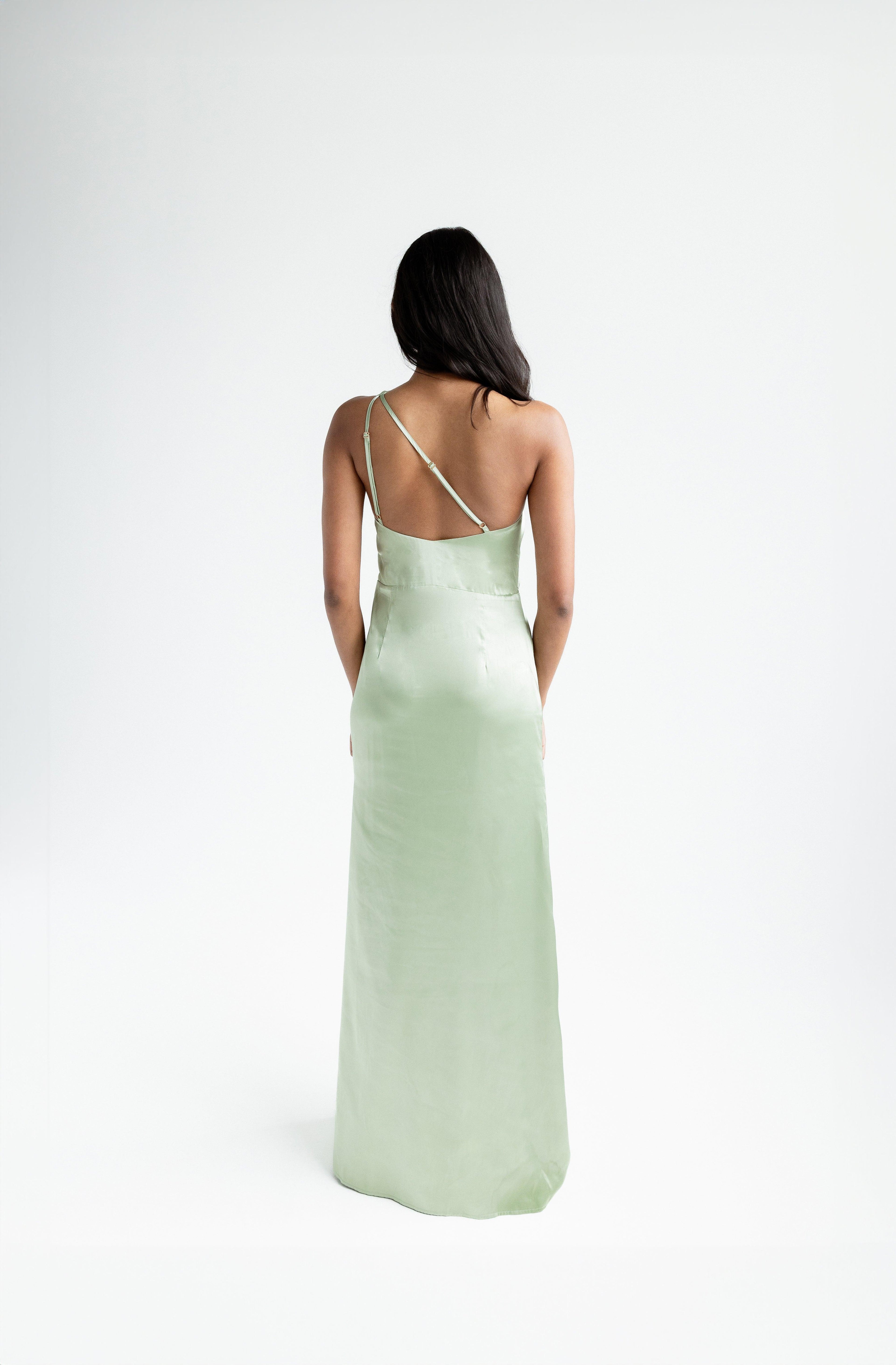 Green One Shoulder Bridesmaid Dresses - Asymmetrical Bridesmaid Dresses
