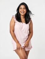 Ruffle Pyjama Set in Pink Stripe
